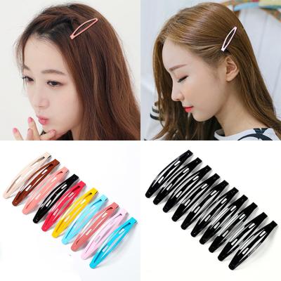 China Korean style Xuan Ya Korean simple the same side clip women's Hari big BB simple black color hair clip word clip for sale