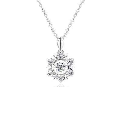 China Ethnic Heart Pulsating Snowflake Christmas Necklace SilverinsWind Pendant Necklace Gift for Girlfriend Festival Necklace for sale