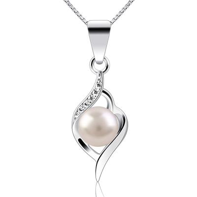 China TRENDY Hot-selling 925Sterling Silver Pearl Pendant Women European and American Fashion Necklace for sale