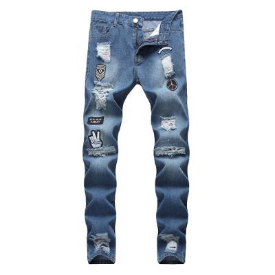 China Factory Supply Sustainable Custom Washed Jeans Pants Men Jeans Slim Fit Skinny Jeans Denim for sale