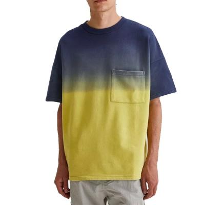 China Xuhui Custom Color Block Tie Dye Cotton Men's O-Neck T-Shirts QUICK DRY Custom Printing Fashionable Tee for sale