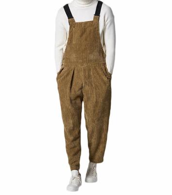 China QUICK DRY Pocket Men's Hole Solid Color Corduroy Style Overalls One Piece Pants For Ladies for sale