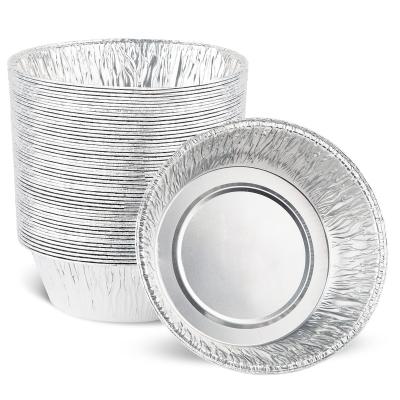 China 8 Inch Round Aluminum Foil Food Filters Food Grade Heavy Duty Disposable Aluminum Tin Foil Container Pizza Pan Baking With Plastic Lid for sale