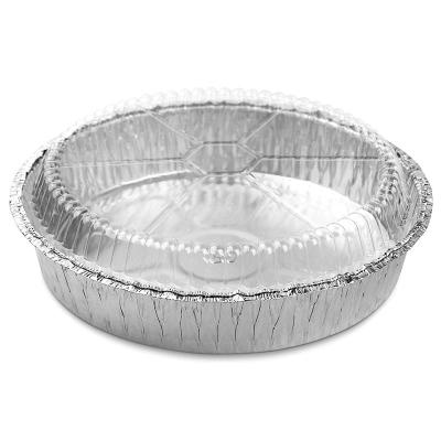 China Food 7 8 9 Inch Round Aluminum Food Filters Disposable Normal Aluminum Tin Foil Baking Takeout Container With Lids for sale