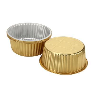 China Food Madness Bakjes Met Deksel Food Grade Aluminum Filters Container Cupcake Boxes Food Storage Packaging Round Aluminum Containers for sale