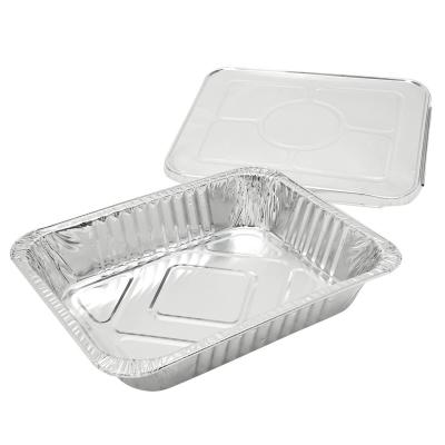 China Custom Rectangular Eco-Friendly Food Foil Tin Foil Grilled Fish Tray Food Grade Food Shape Shape Able Containers for sale