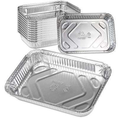 China Wholesale Deep Food Bowl Disposable Aluminum Foil Pan Grilled Fish Tray Food Tin Foil Containers for sale