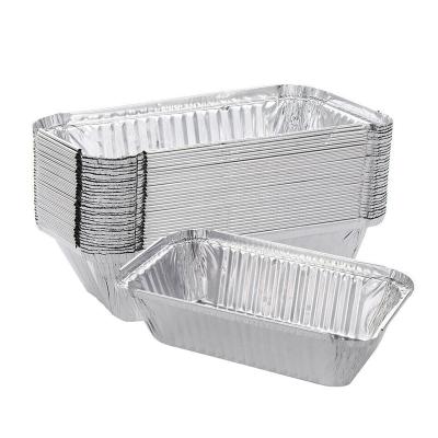 China Food Grade Disposable Heavy Duty Deep Takeout Full Airline Food Container Aluminum Foil Foil Baking Pans With Clear Lid for sale