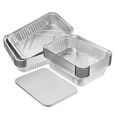 China Disposable Aluminum Foil Food Bowl Full Foil Party Food Takeaway Food Containers With Lids for sale