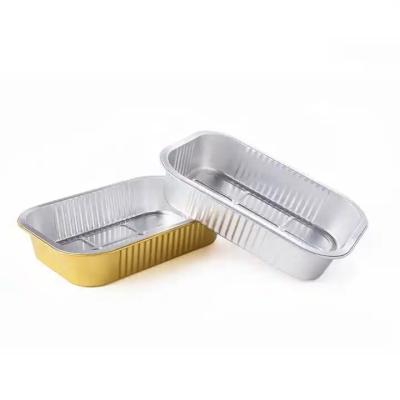 China Eco-Friendly Recyclable Food Aluminum Foil Lunch Box Aluminum Foil Trays Normal Container Take Out Baking With Sealing Lids for sale