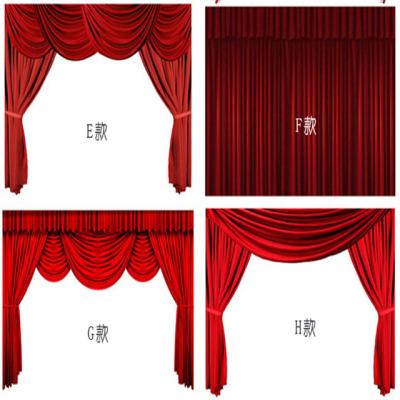 China Custom Ready Made Blackout Velvet Fireproof Stage Theater Curtains for sale