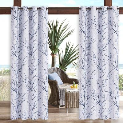 China Blackout Outdoor Waterproof Curtains Finished Shading Simple Modern Living Room Bedroom Pavilion Balcony DIY Printing Curtain for sale