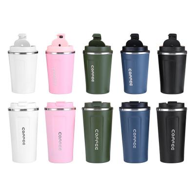 China Cheap Disposable Wholesale Gift 380ml 510ml Double Wall Coffee Mug Vacuum Insulated Travel Stainless Steel Coffee Mug Water Bottle for sale