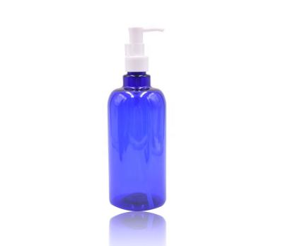 China 2021 Shampoo Recycled Best Quality Empty Blue Color 500ml Bottle Pet Plastic Bottle For Shampoo for sale