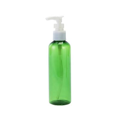 China Cosmetic Alcohol Packaging 150ml 3oz Empty Green Lotion Plastic Bottle With Pump for sale