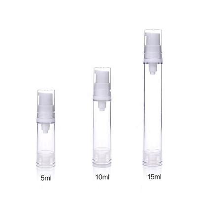 China Fast Delivery Perfume Cosmetic Sample Serum 5ml 10ml 15ml Airless Pump Bottle For Lotion for sale