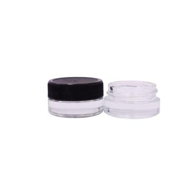 China Trendling eye cream products concentrate 7ml transparent glass eye cream jar with black plastic cap for cosmetic for sale