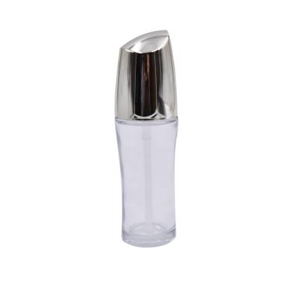 China Lotion Round Lotion Bottle 30ml Clear Serum Glass Bottles Glass Cosmetic Lotion Bottle With Lotion Pump for sale