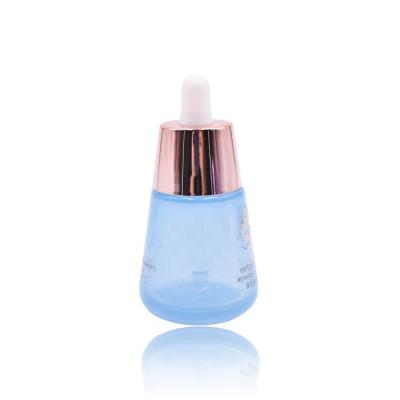 China 30ml Gold Serum Lotion Cosmetic Bottle Blue Color Dropper Facial Serum Bottle For Snail High Quality for sale