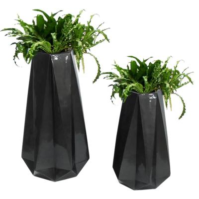 China Europe hot style color black silver vase for wedding party home decoration italian style for sale