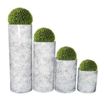 China Mediterranean Home Decoration Marble Planter Natural Stone Flower Pot For Garden Vase for sale