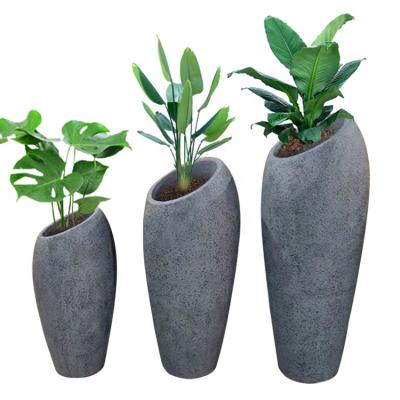 China Hot Selling Outdoor Pastoral Different Shape Garden Flower Plant Concrete Big Pot for sale