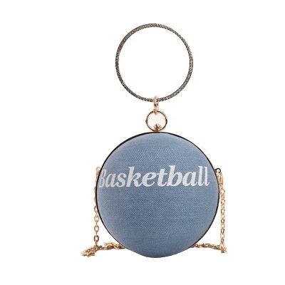 China Fashion Women Clutch Evening Clutches Wedding Even Purse Around Ball Ladies Chain Shoulder Round Cross - Body Ball Bag for sale