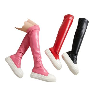 China Autumn Winter Fashion Casual Tube Waterproof Long High Mid Over The Knee Boots Platform Soled Women Thick Boots for sale