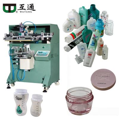 China Factory Wutung Multi Color Printing Machine UV Semi-automatic Silk Screen Printer for Milk Bottle Jar Glass Tube Cup Plastic Sealant for sale