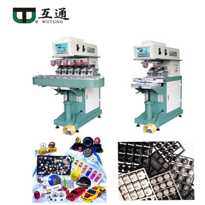 China Factory Wutung Semi-Automatic1-6 color pad printing machine printer for electronic component flat surface around oval bottle stationary toy for sale