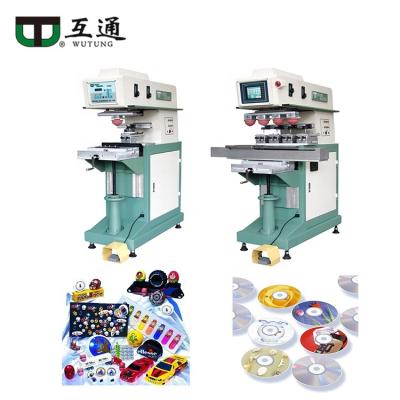 China Wutung factory 1-6 colors pad printing machine semi-automatic printers for electronic component round bottle flat tube stationary toy glass for sale