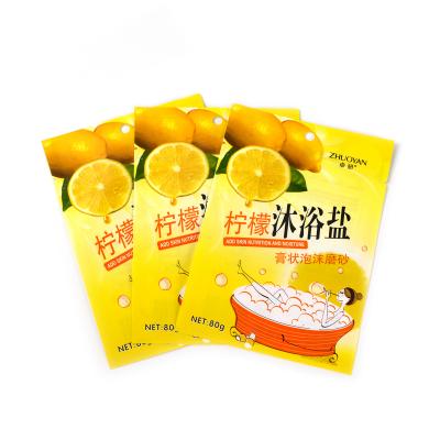 China Moisture Proof Orange Sealable Custom Printed Holder Up Plastic Bag For Bath Salts for sale