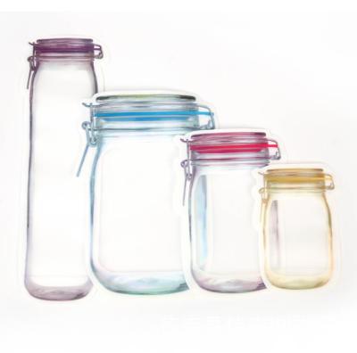 China Customized Printing Ziplock Pouch Transparent Zipper Bag Holder Moisture Proof For Mason Jar Bottle for sale