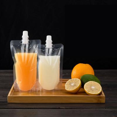 China Moisture Proof 100ml 200ml 250ml 300ml 400ml 500ml Stand Up Spout Transparent Pouch With Cap For Juice Drinking Bag for sale