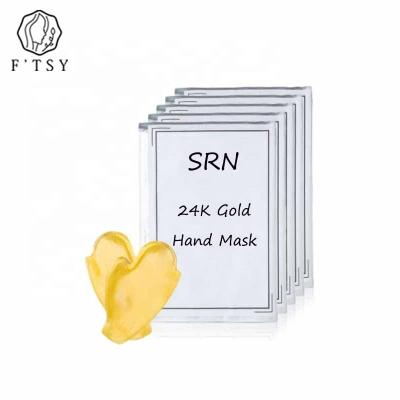 China Private Label Vegan Moisturizer Hydrating Exfoliate Smoothing Luxury 24K Gold Hand Mask For Skin Care for sale