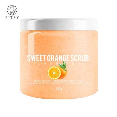 China Natural Organic Brightening Exfoliator Private Label Fruit Extract Creamy Orange Body Scrub For Skin Care for sale