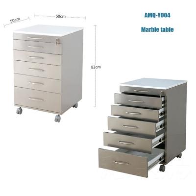 China Good quality stainless steel dental mobile cart in stainless steel medical carts with 5 drawers with wheels for sale