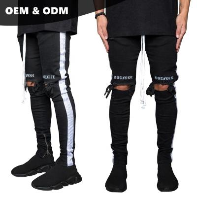 China Breathable Breathable OEM Washed American Brand Ripped Puffy Jeans Style for sale