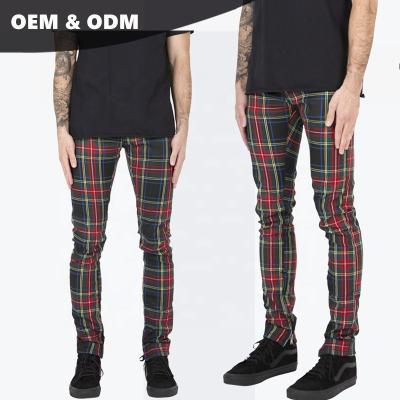 China NEW NEW OEM Brands Jeans Factory Price American Checked Tartan Breeches for sale