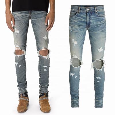 China OEM Breathable Breathable Custom Manufactures New Wholesale Cheap Loose Style Ripped Jeans Men for sale