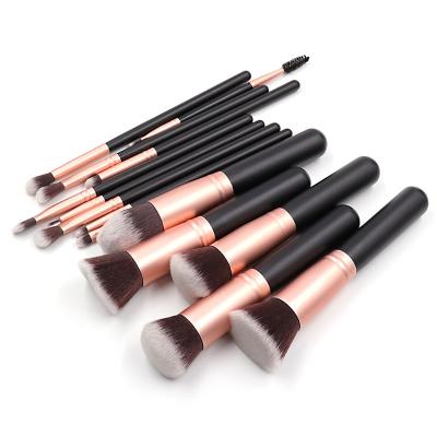 China Angular Blush Logo Printing 12pcs Customized Natural Goat Hair Makeup Set Brush Cosmetics Brushes for sale