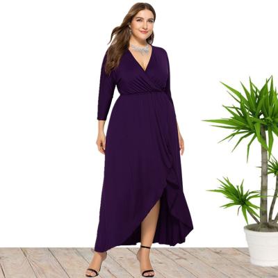 China 2021 New Arrival Floral Print Anti-wrinkle Long Sleeve Plus Size Women's Casual Midi Dresses China Wholesale for sale