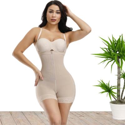 China New style breathable sling lengthened hips in one piece belly- European and American zipper plus size breasted corset for sale