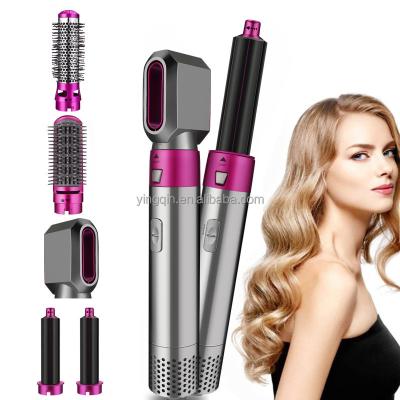 China Ionic 5 in 1 Salon One Step Blow Dryer Comb Hot Air Styler Volumizing Hair Straightening Curling Tool dropshipping for sale