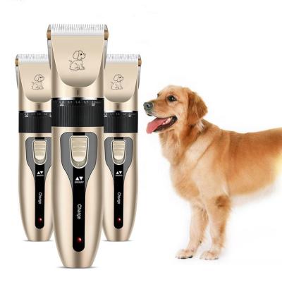 China Fashionable Red Rechargeable Pet Hair Grooming Scissors Kit USB Cat Haircut Razor Puppy Hair Trimmer Cleaning Dog Hair Remove Clippers for sale