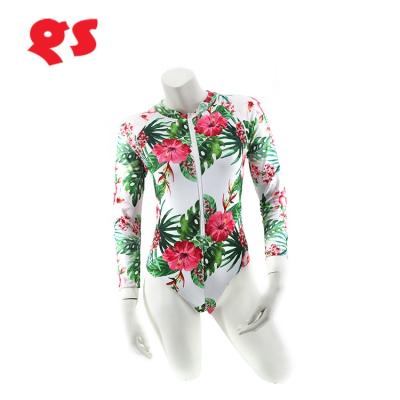 China Summer Breathable Breathable Women Beach Wear Plus Size Long Sleeve One Piece Swimwear For Fat Women for sale