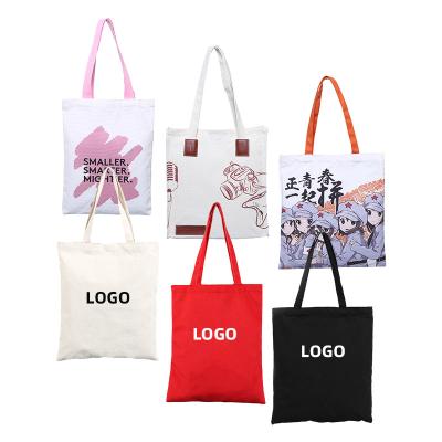 China Promotional Cheap Price Natural Handled Cotton Canvas Shopping Tote Bag Custom Canvas Tote Bag for sale