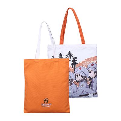 China Full Color Custom Handled Printed Eco Friendly Canvas Tote Bags Shopping Bag With Custom Printed Logo for sale