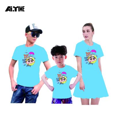 China Pencil shinxin quick-drying customized parent-child custom designed LOGO parent-child short T-shirt for sale