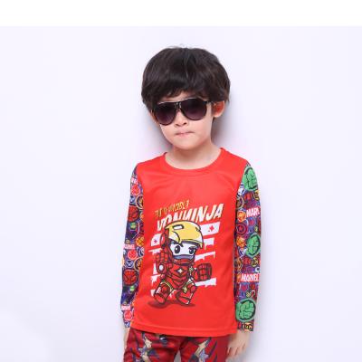 China Wholesale Custom Children's Wear Sports Package Sleeve T-shirt QUICK DRY Cartoon Boy's Long Sleeve T-shirt for sale